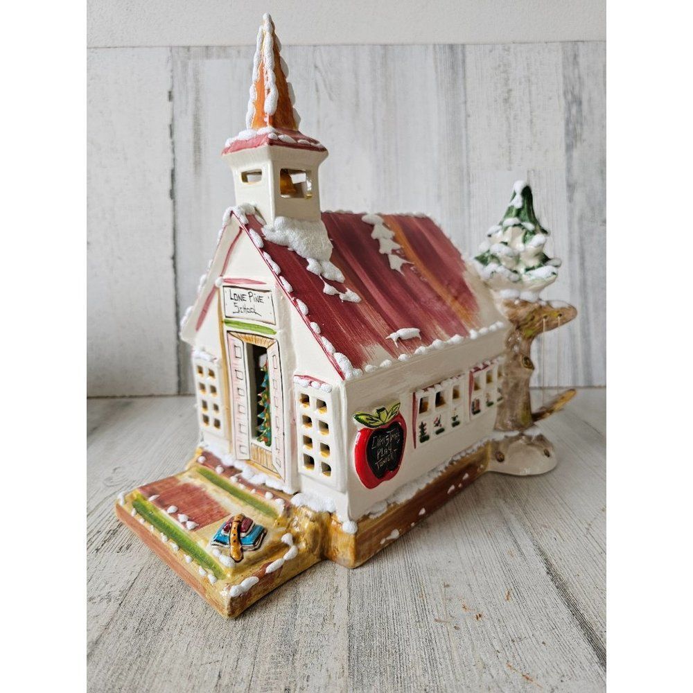 Walter brockmann lone pine School vintage 1988 village Xmas tree Church chapel d